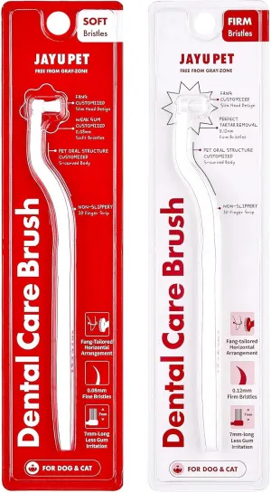 JAYU PET Dental Care Brush [Soft & Firm Bristles] - Toothbrush for Cat and Small Dogs, Removing Old Plaque and Tartar, Cat Dental Care, Cat Teeth Brushing & Easy Cleaning