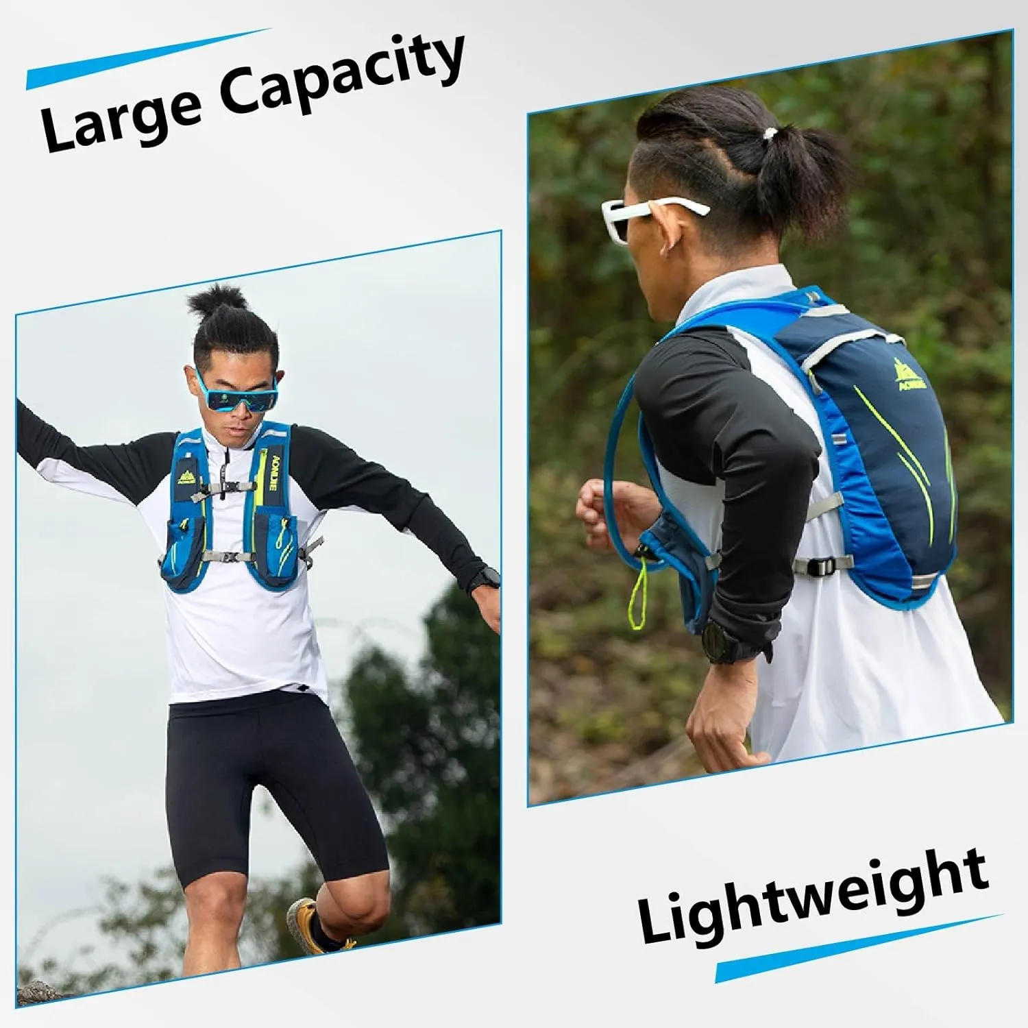 JEELAD Hydration Vest Backpack, Running and Cycling Pack with Water Bladder, for Men and Women