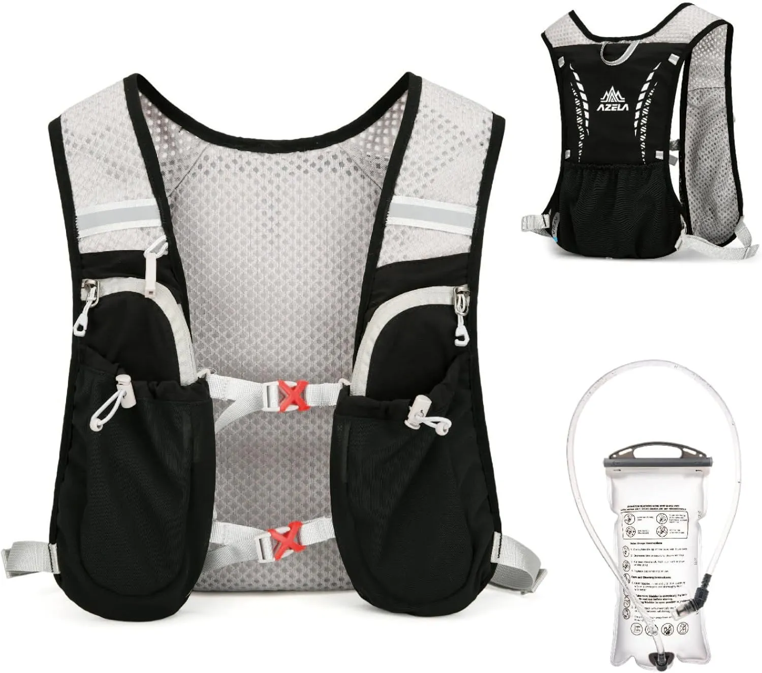 JEELAD Lightweight Running Vest for Women and Men with 1.5L Water Bladder for Hiking Trail Running Gear Cycling Marathon