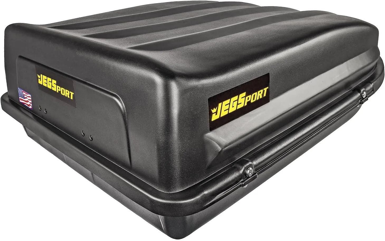 JEGS Rooftop Cargo Carrier for Car Storage - Large Roof Rack Cargo Carrier - Heavy Duty Weatherproof Storage - Made in USA - 18 Cubic Ft - 110 Lb Capacity - Aero Hard Shell Cargo Carrier