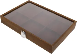 Jewelry Storage Box Handwoven Flat Wicker Vintage Jewelry Display Case for Necklaces Earrings
