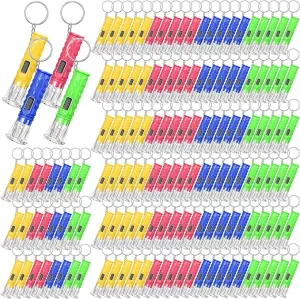 Jexine 150 Pcs Mini Flashlight Keychain, Assorted Colors Portable LED Flashlight, Colored Handheld Plastic Keychain Flashlights, LED Key Chains for Halloween Hiking Camping Cycling Party Favors