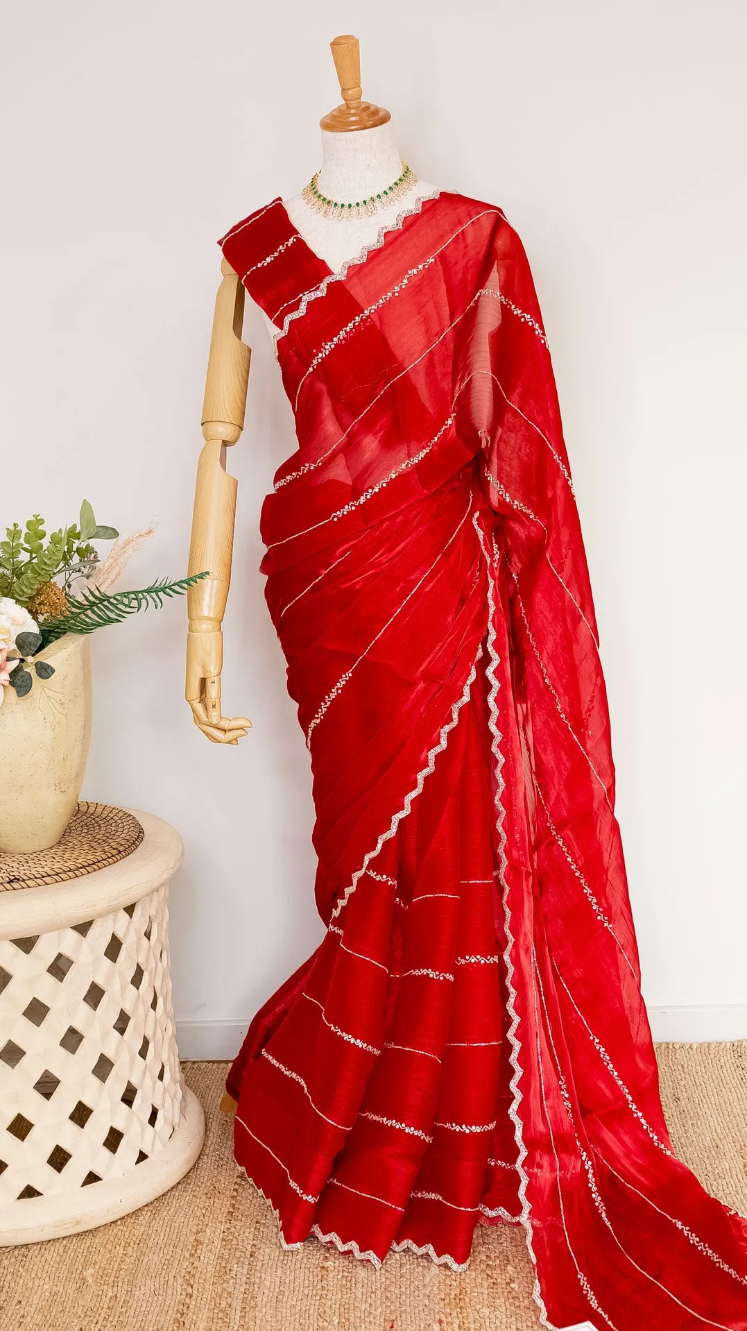 Jimmy Choo Hand Embroidered Saree