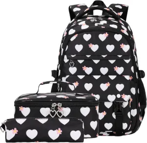 Joyfulife Kids Backpack for Girls Elementary Primary Middle School Bag Teens Childs Bookbag Back to School Bag with Lunch Box Set