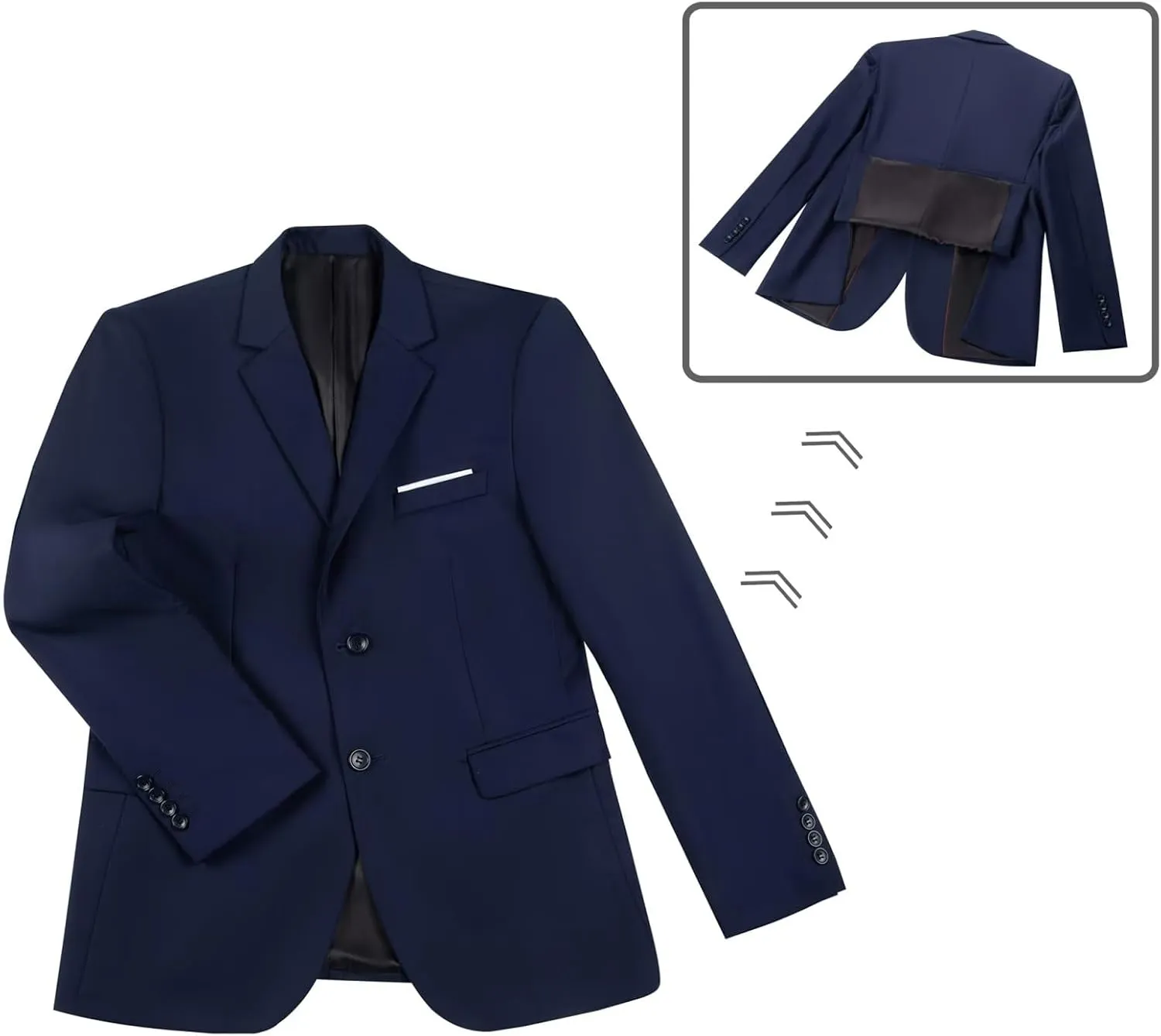 JPF Men's 2 Piece Slim Fit Suit Set, Two Button Solid Jacket Pants with Tie Suits for Men