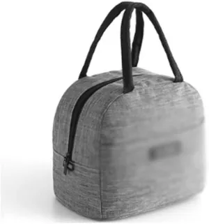 JSEIAJB Gray handbag, heat insulating and friendly material, portable design, small and convenient, you can put the lunch in
