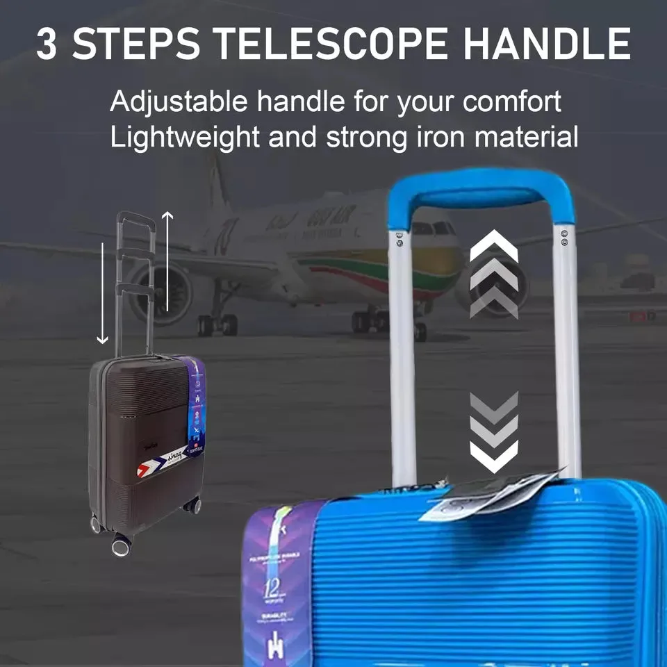 Justpack Pl106-  PP unbreakable 8 wheels Cabin Luggage - Pink
