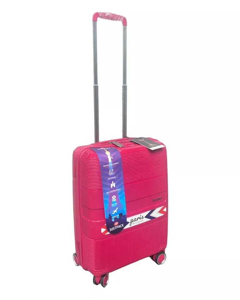 Justpack Pl106-  PP unbreakable 8 wheels Cabin Luggage - Pink