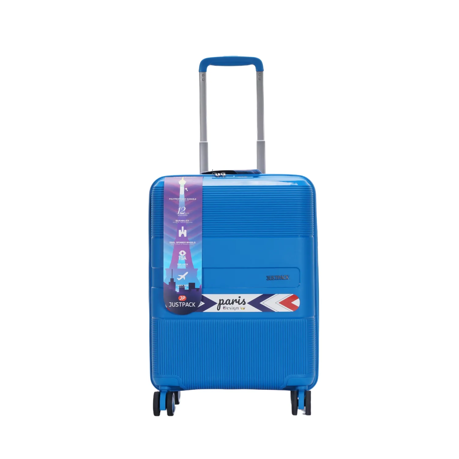 Justpack Pl106-  PP unbreakable 8 wheels Cabin Luggage - Pink