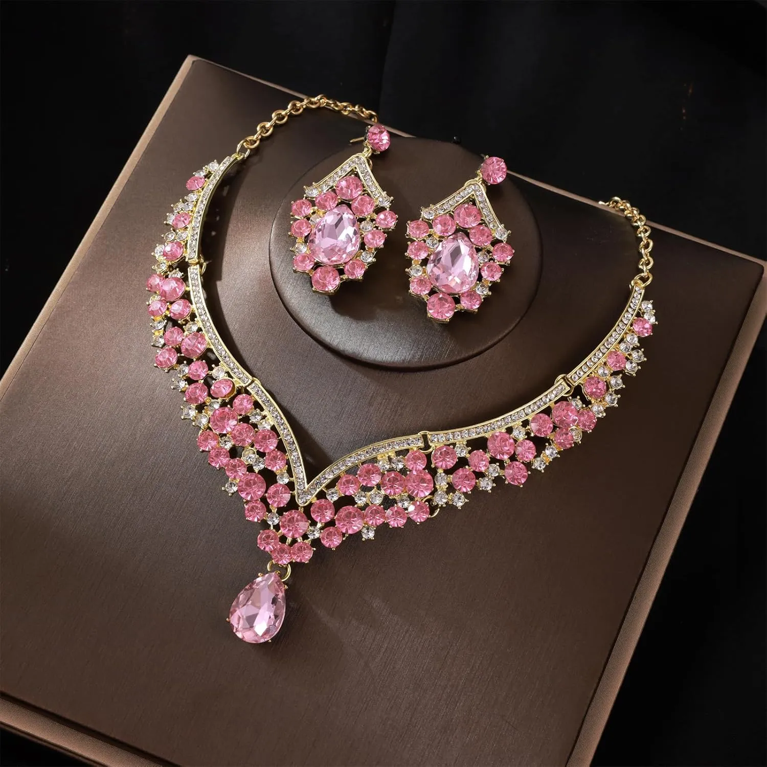 Kamirola Tiaras and Crowns for Women,Tiaras Earrings Necklace, Crystal Bridal Jewelry Set, Costume Party Halloween Prom Pageant Jewelry for Women (TR28)