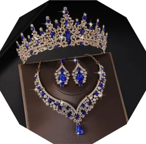 Kamirola Tiaras and Crowns for Women,Tiaras Earrings Necklace, Crystal Bridal Jewelry Set, Costume Party Halloween Prom Pageant Jewelry for Women (TR28)