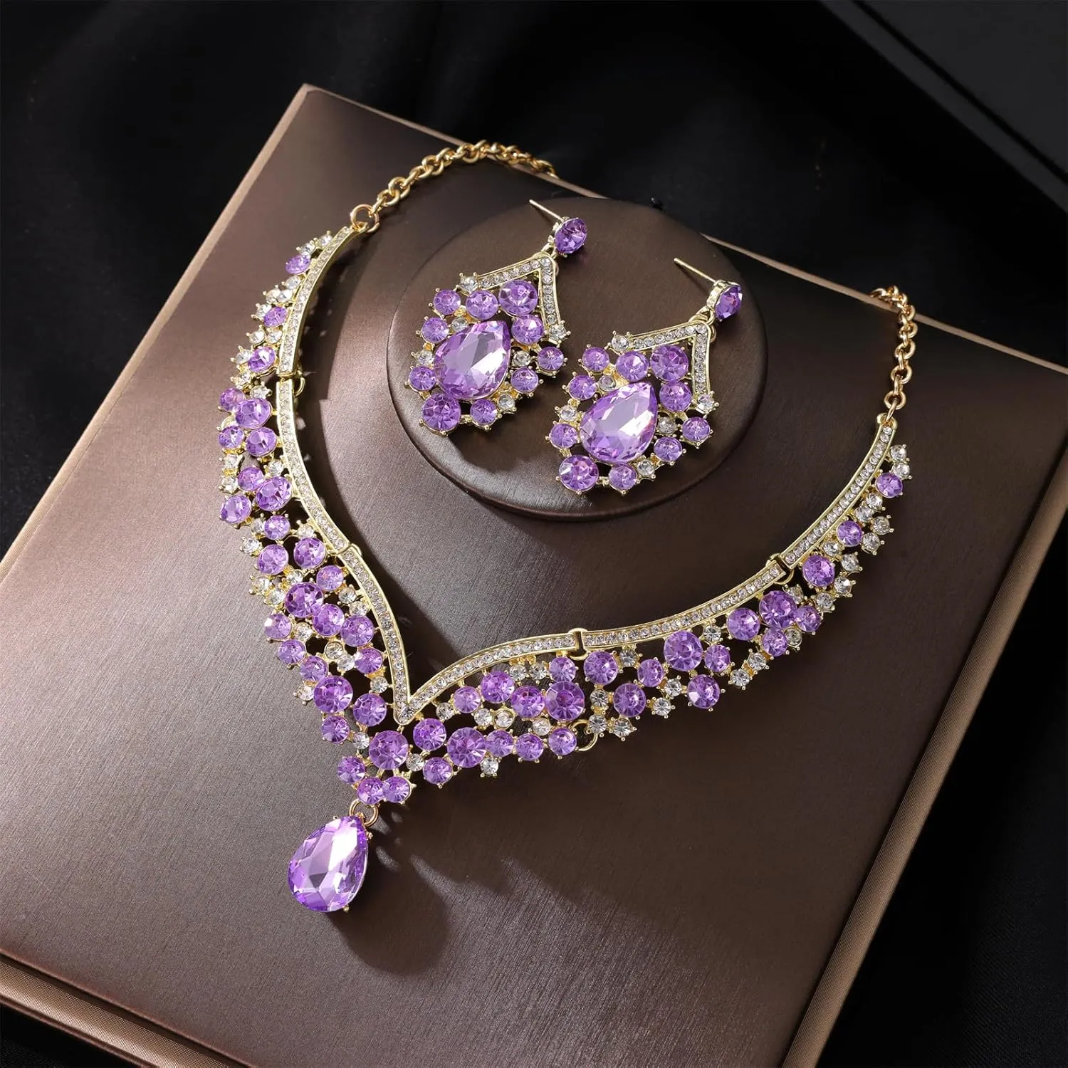 Kamirola Tiaras and Crowns for Women,Tiaras Earrings Necklace, Crystal Bridal Jewelry Set, Costume Party Halloween Prom Pageant Jewelry for Women (TR28)