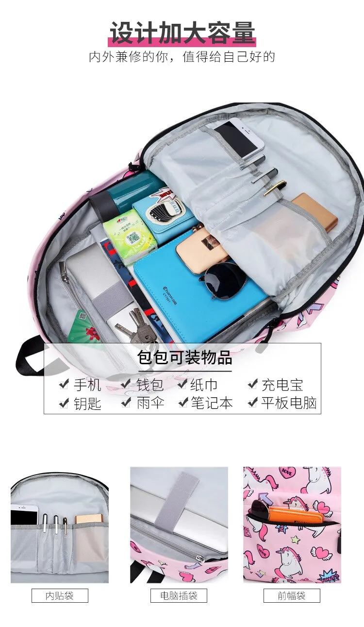 Kawaii Horse Printing Backpack