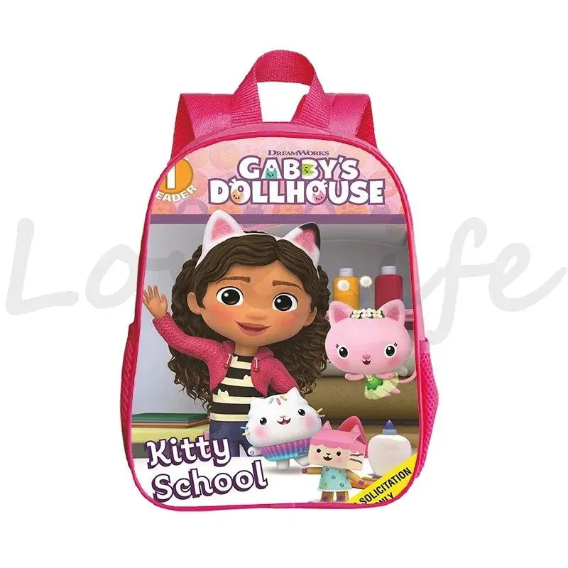Kawaii Kids Gabby Cats School Bags Kindergarten Bag Anime Gabby's Dollhouse Backpacks Girls Preschool Rusksack Children Backpack