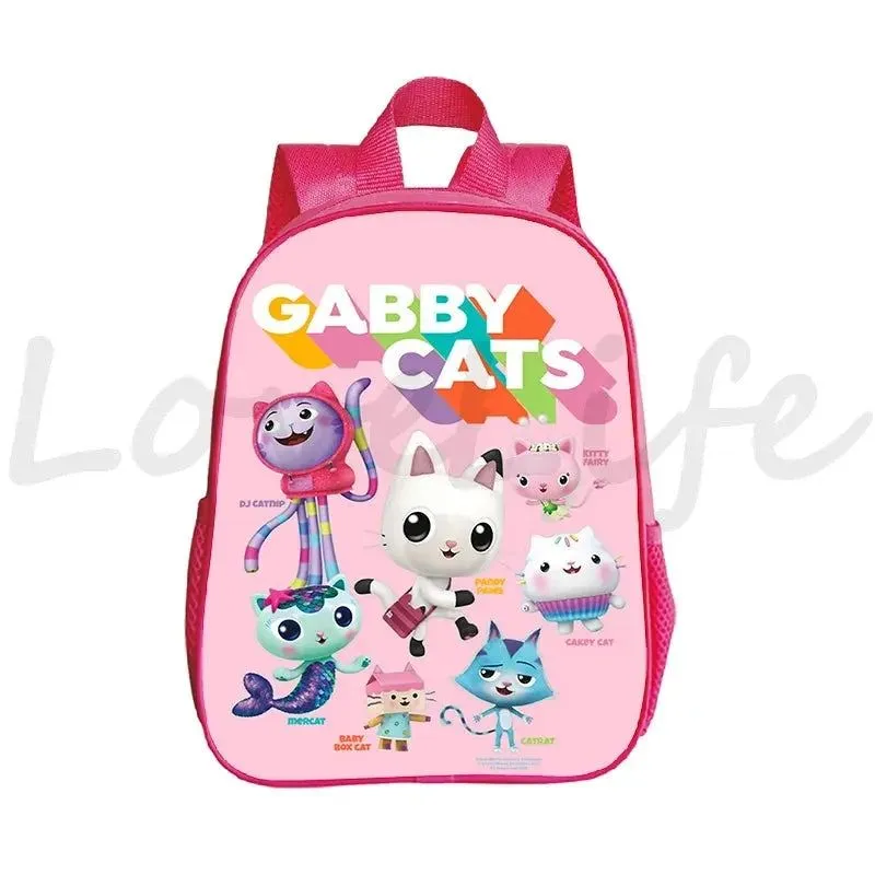Kawaii Kids Gabby Cats School Bags Kindergarten Bag Anime Gabby's Dollhouse Backpacks Girls Preschool Rusksack Children Backpack