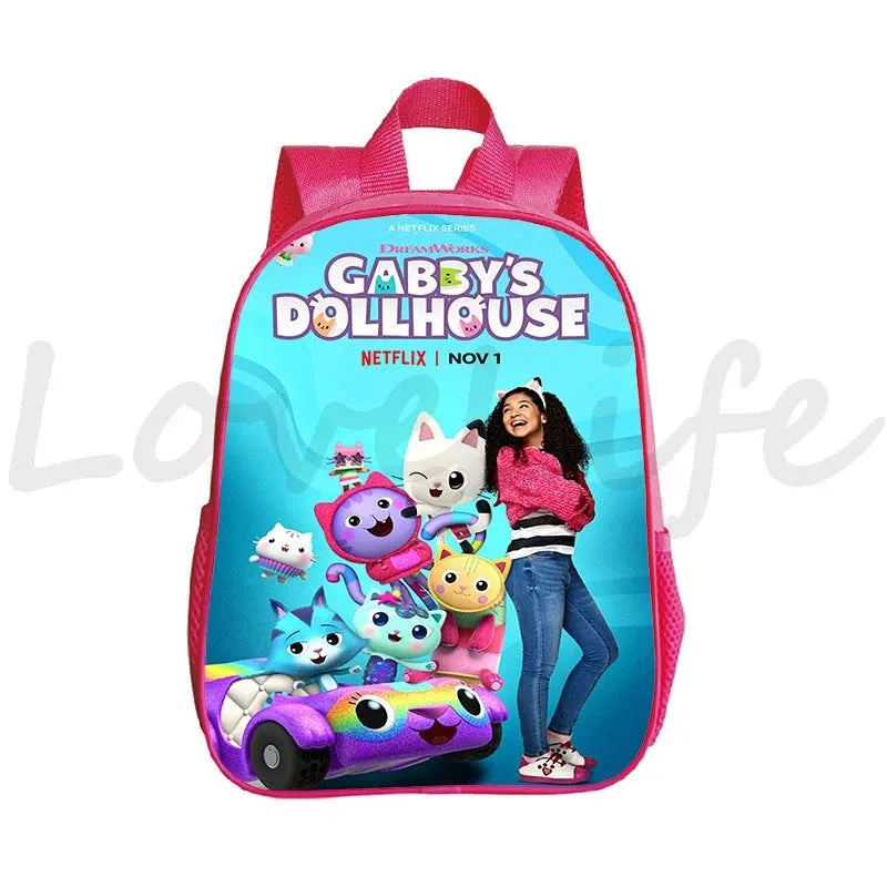 Kawaii Kids Gabby Cats School Bags Kindergarten Bag Anime Gabby's Dollhouse Backpacks Girls Preschool Rusksack Children Backpack
