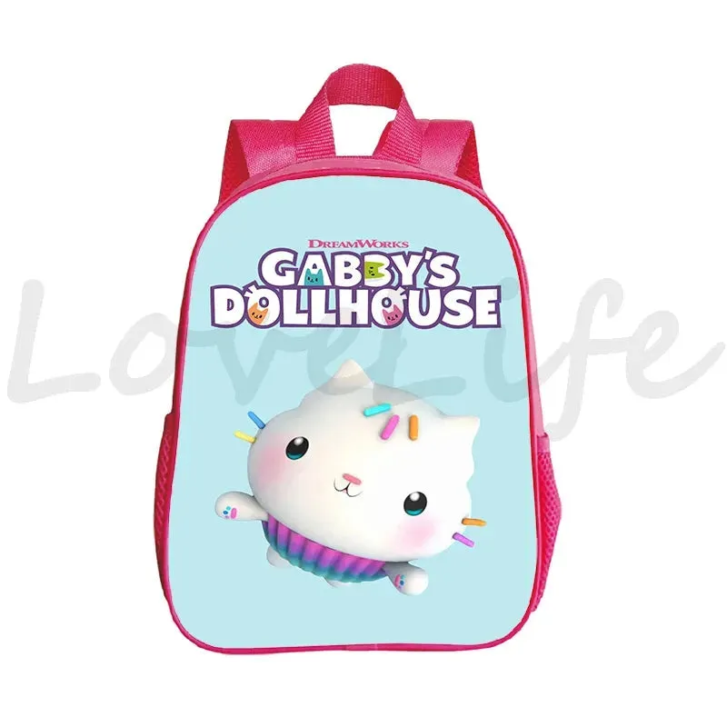 Kawaii Kids Gabby Cats School Bags Kindergarten Bag Anime Gabby's Dollhouse Backpacks Girls Preschool Rusksack Children Backpack