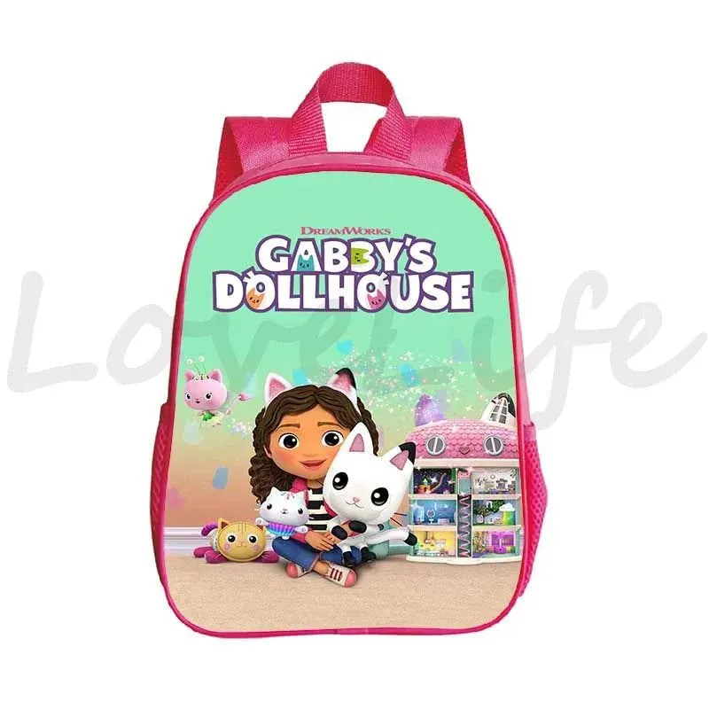 Kawaii Kids Gabby Cats School Bags Kindergarten Bag Anime Gabby's Dollhouse Backpacks Girls Preschool Rusksack Children Backpack