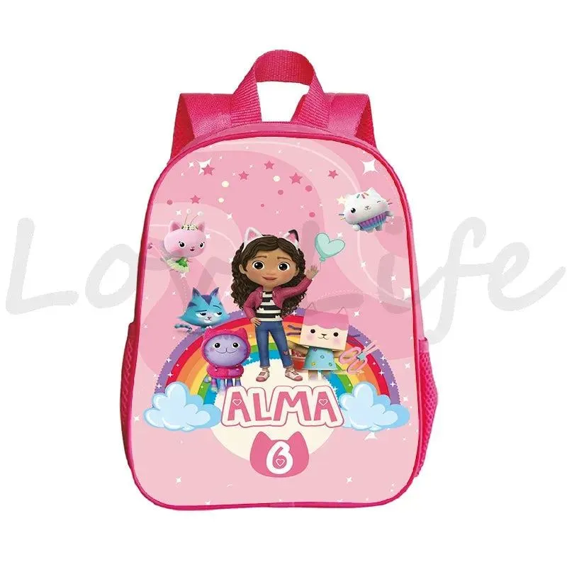 Kawaii Kids Gabby Cats School Bags Kindergarten Bag Anime Gabby's Dollhouse Backpacks Girls Preschool Rusksack Children Backpack