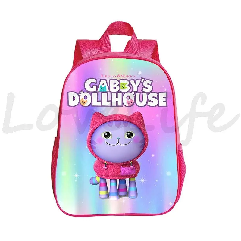 Kawaii Kids Gabby Cats School Bags Kindergarten Bag Anime Gabby's Dollhouse Backpacks Girls Preschool Rusksack Children Backpack