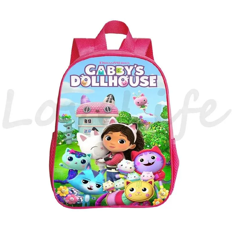 Kawaii Kids Gabby Cats School Bags Kindergarten Bag Anime Gabby's Dollhouse Backpacks Girls Preschool Rusksack Children Backpack