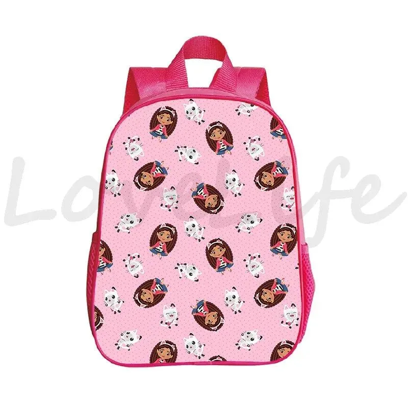 Kawaii Kids Gabby Cats School Bags Kindergarten Bag Anime Gabby's Dollhouse Backpacks Girls Preschool Rusksack Children Backpack