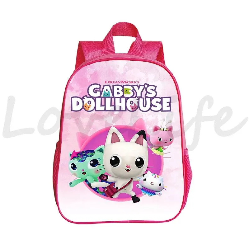 Kawaii Kids Gabby Cats School Bags Kindergarten Bag Anime Gabby's Dollhouse Backpacks Girls Preschool Rusksack Children Backpack