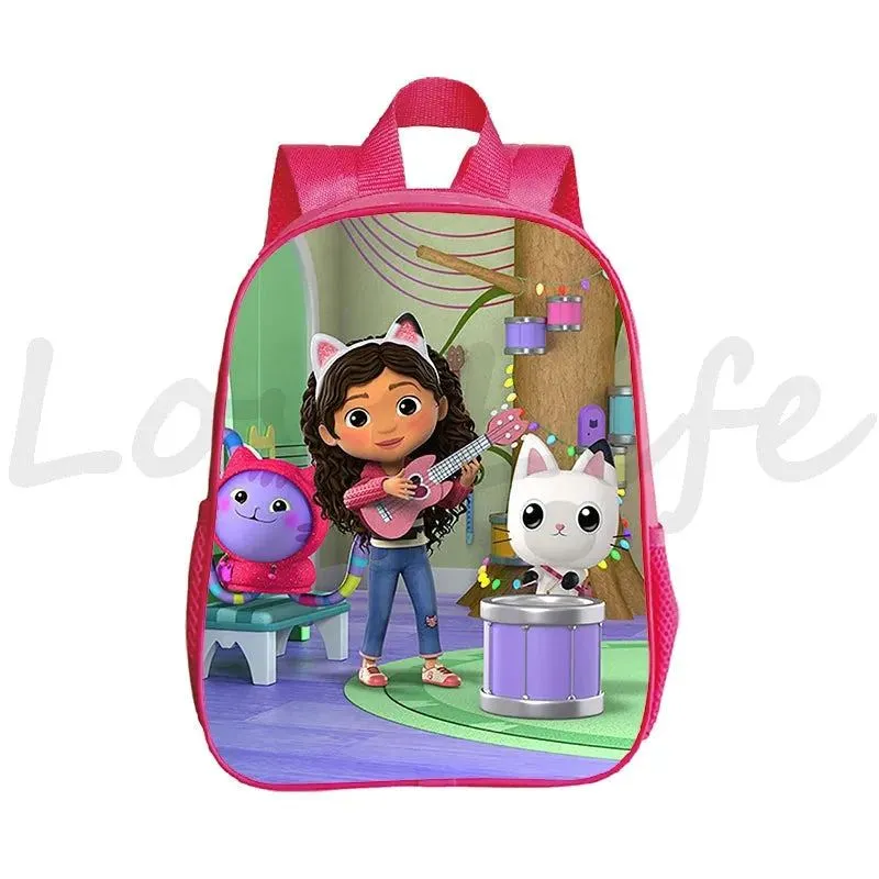 Kawaii Kids Gabby Cats School Bags Kindergarten Bag Anime Gabby's Dollhouse Backpacks Girls Preschool Rusksack Children Backpack