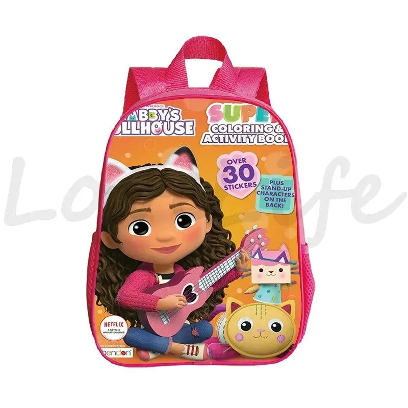 Kawaii Kids Gabby Cats School Bags Kindergarten Bag Anime Gabby's Dollhouse Backpacks Girls Preschool Rusksack Children Backpack