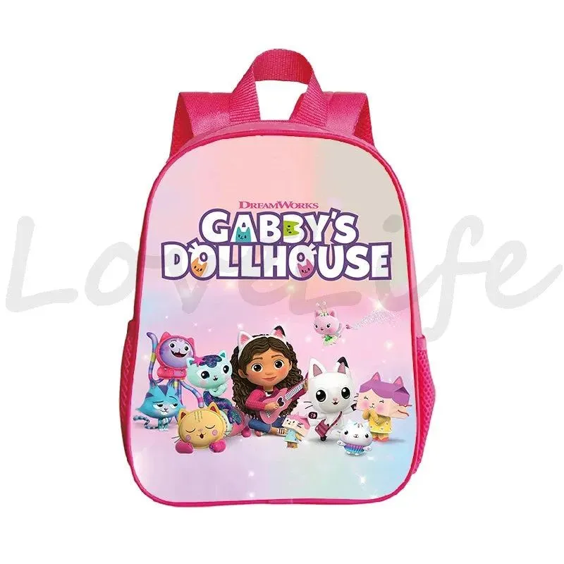Kawaii Kids Gabby Cats School Bags Kindergarten Bag Anime Gabby's Dollhouse Backpacks Girls Preschool Rusksack Children Backpack