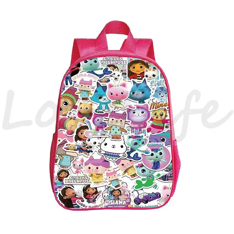 Kawaii Kids Gabby Cats School Bags Kindergarten Bag Anime Gabby's Dollhouse Backpacks Girls Preschool Rusksack Children Backpack