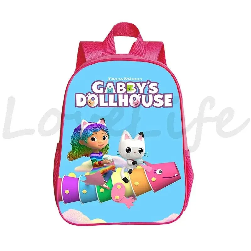 Kawaii Kids Gabby Cats School Bags Kindergarten Bag Anime Gabby's Dollhouse Backpacks Girls Preschool Rusksack Children Backpack