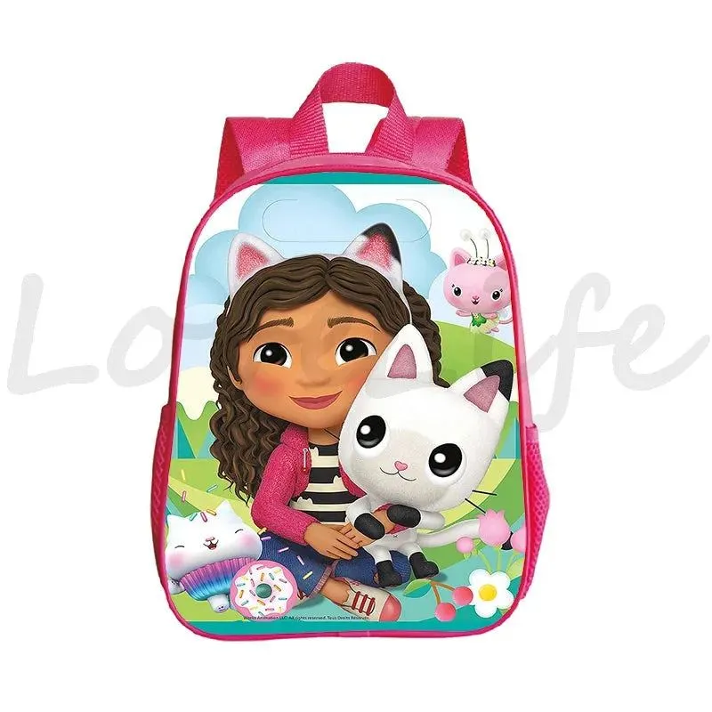 Kawaii Kids Gabby Cats School Bags Kindergarten Bag Anime Gabby's Dollhouse Backpacks Girls Preschool Rusksack Children Backpack