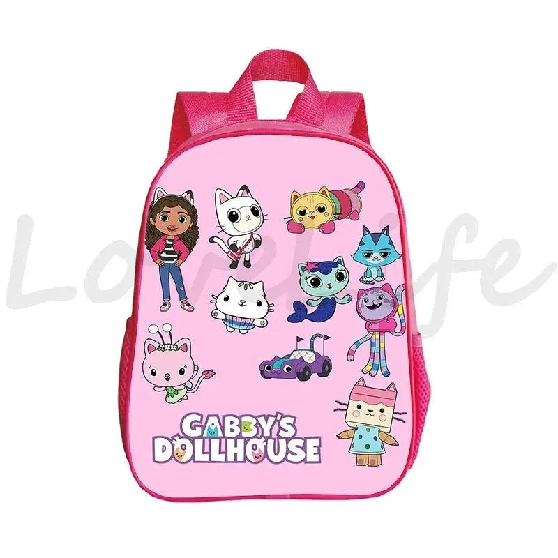 Kawaii Kids Gabby Cats School Bags Kindergarten Bag Anime Gabby's Dollhouse Backpacks Girls Preschool Rusksack Children Backpack
