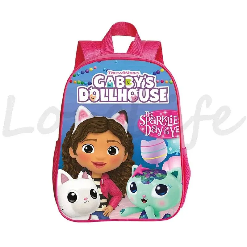 Kawaii Kids Gabby Cats School Bags Kindergarten Bag Anime Gabby's Dollhouse Backpacks Girls Preschool Rusksack Children Backpack