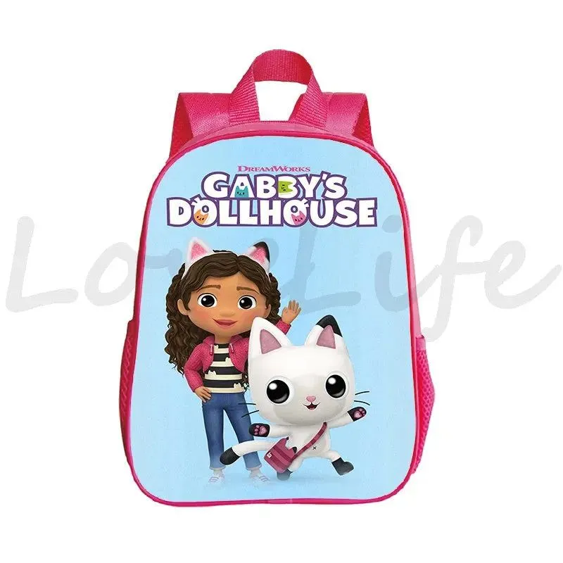 Kawaii Kids Gabby Cats School Bags Kindergarten Bag Anime Gabby's Dollhouse Backpacks Girls Preschool Rusksack Children Backpack