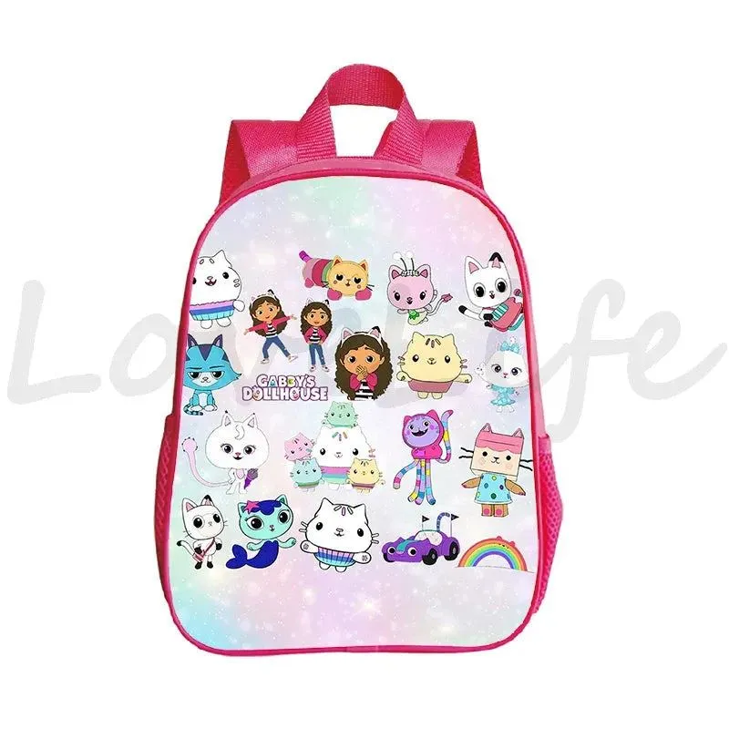 Kawaii Kids Gabby Cats School Bags Kindergarten Bag Anime Gabby's Dollhouse Backpacks Girls Preschool Rusksack Children Backpack