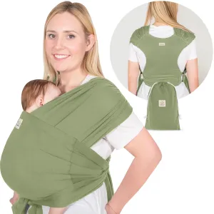 KeaBabies Baby Wrap Carrier Ring Sling - Easy to Wear, Adjustable D-Lite Baby Carrier Newborn to Toddler, Infant Carrying Shirt, Hands Free Bonding, Breathable Fabric Wearing Wrap (Dusty Olive)