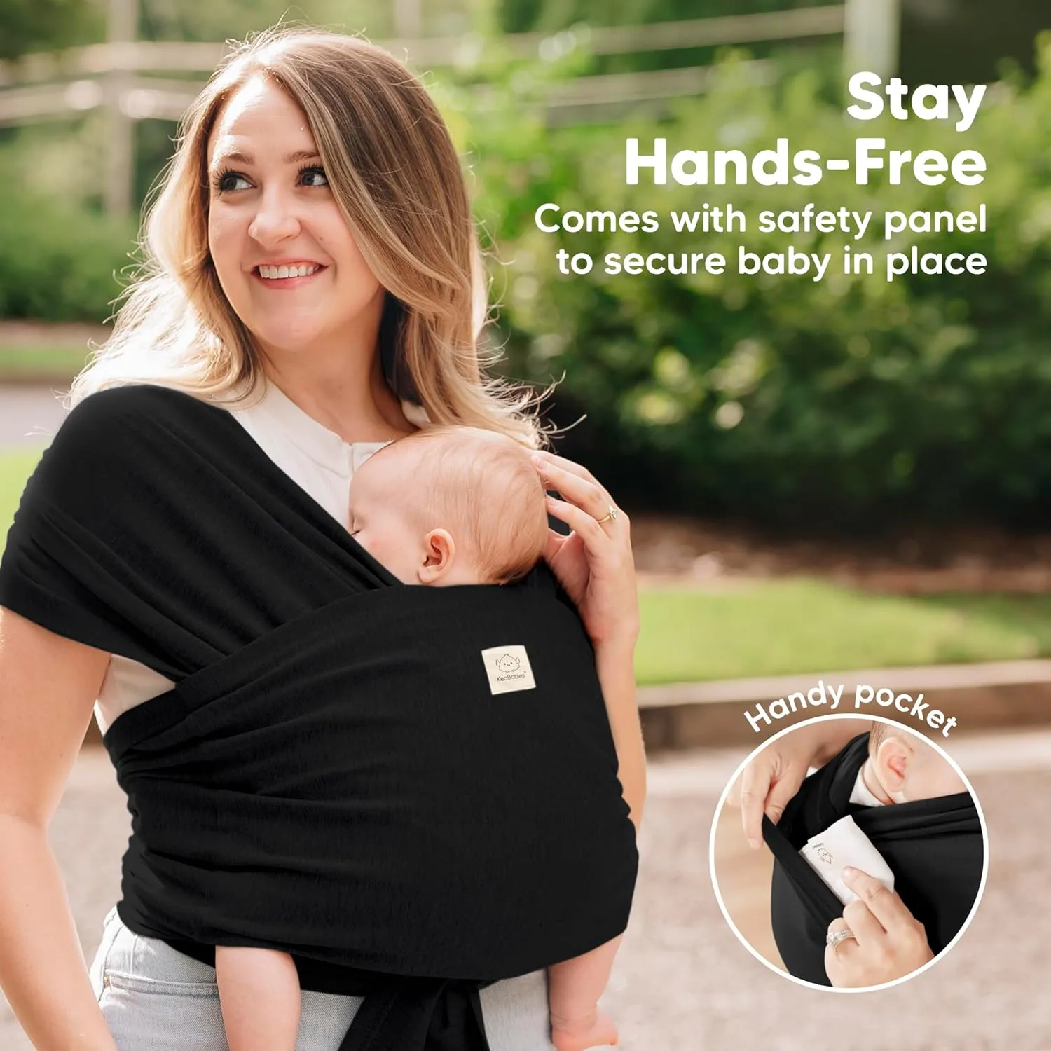 KeaBabies Baby Wrap Carrier Ring Sling - Easy to Wear, Adjustable D-Lite Baby Carrier Newborn to Toddler, Infant Carrying Shirt, Hands Free Bonding, Breathable Fabric Wearing Wrap (Midnight)