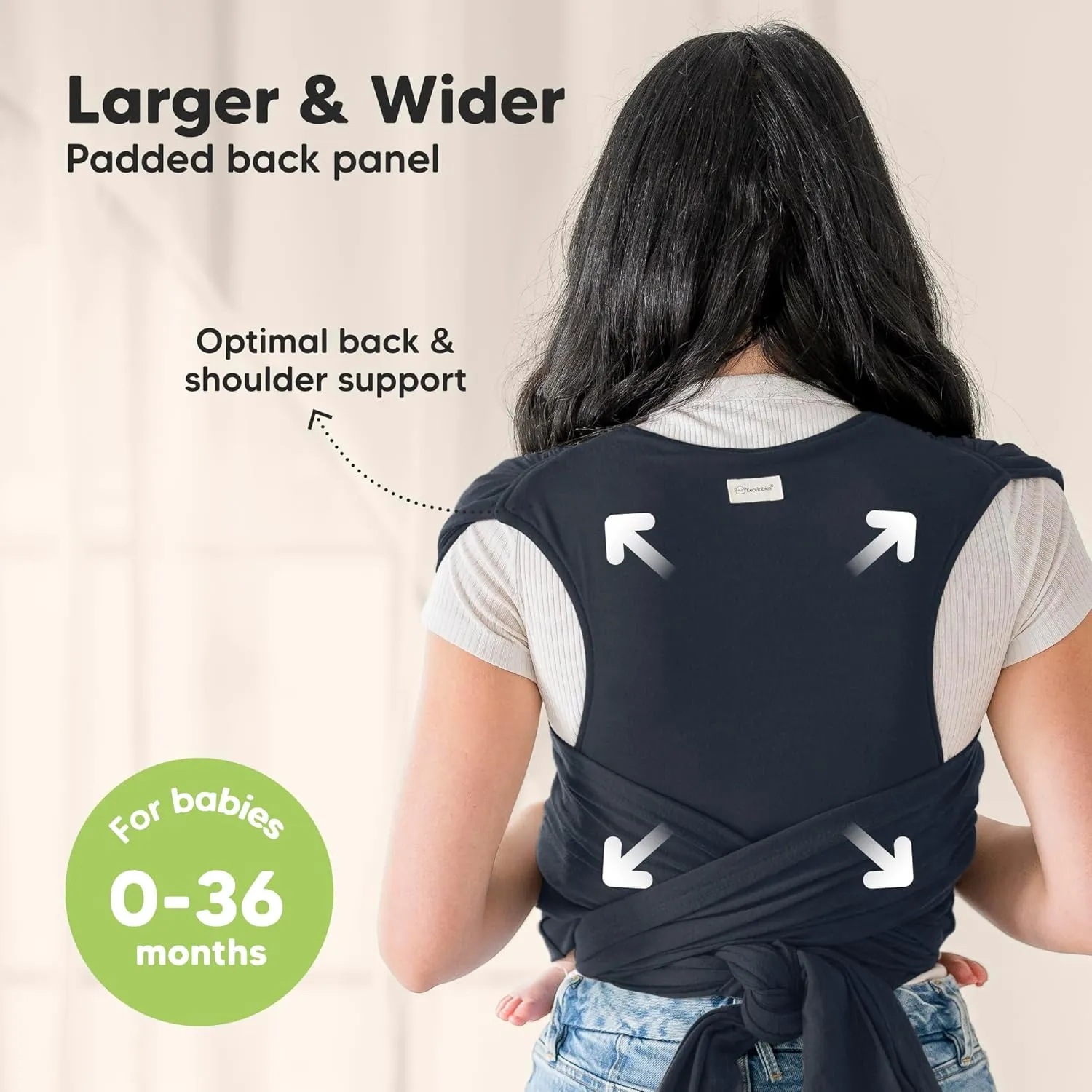 KeaBabies Baby Wrap Carrier Ring Sling - Easy to Wear, Adjustable D-Lite Baby Carrier Newborn to Toddler, Infant Carrying Shirt, Hands Free Bonding, Breathable Fabric Wearing Wrap (Midnight)