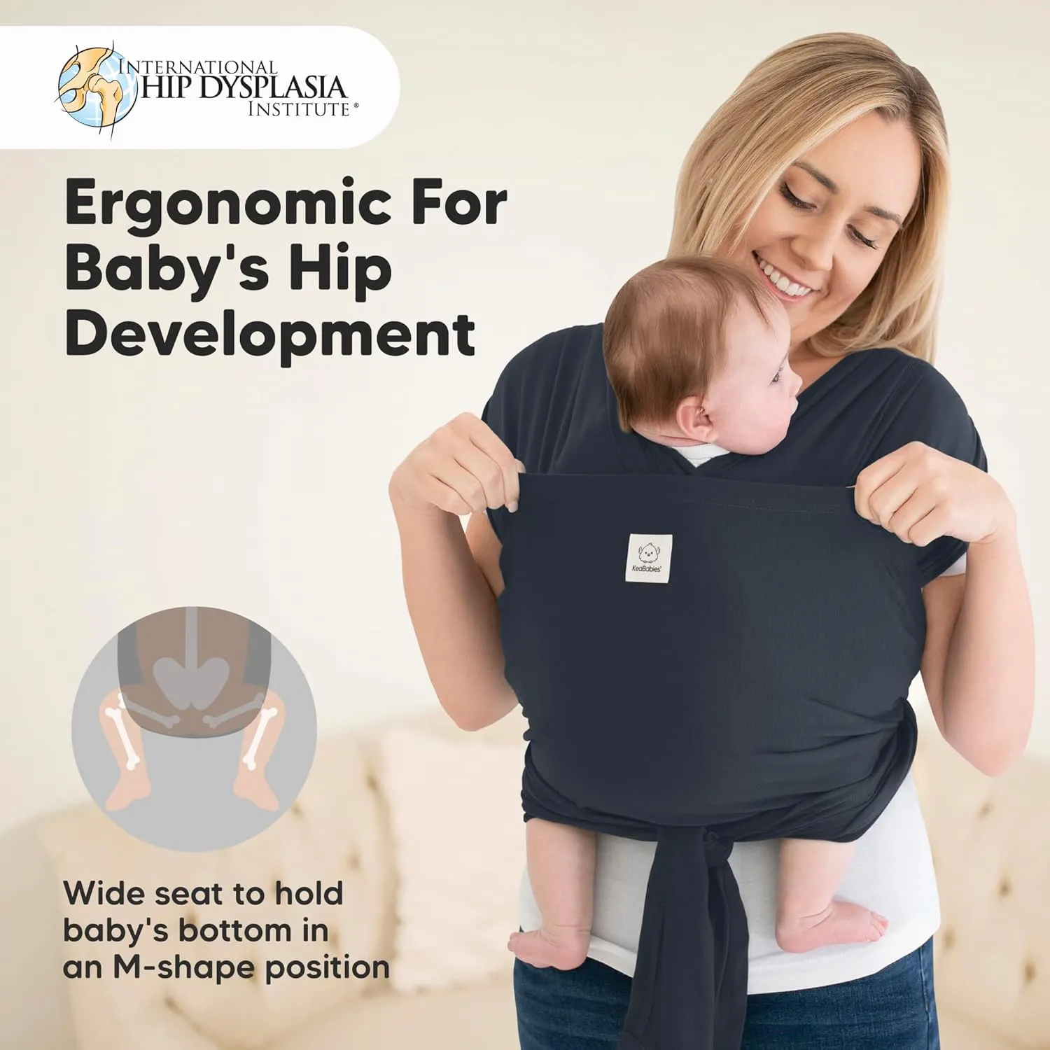 KeaBabies Baby Wrap Carrier Ring Sling - Easy to Wear, Adjustable D-Lite Baby Carrier Newborn to Toddler, Infant Carrying Shirt, Hands Free Bonding, Breathable Fabric Wearing Wrap (Midnight)