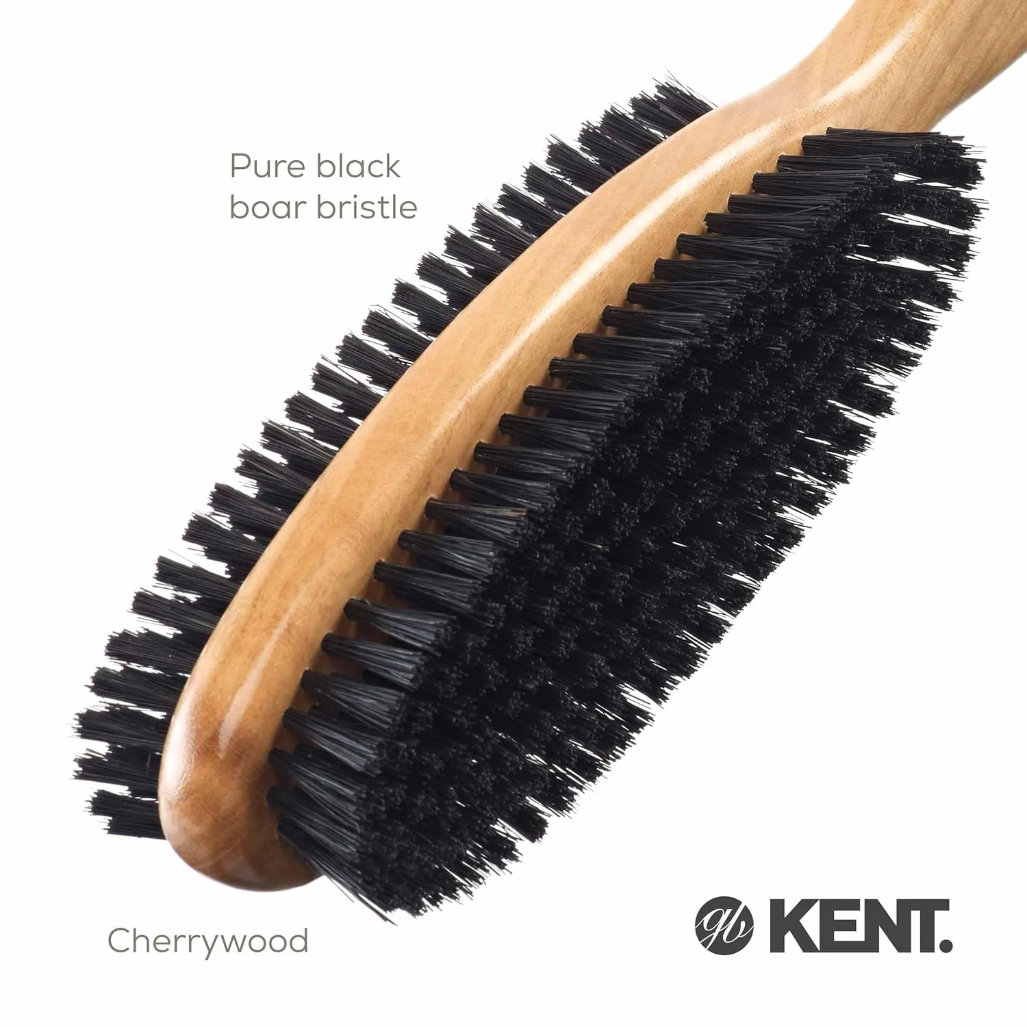 Kent CC20 Double Sided Cherrywood Clothes Brush and Lint Remover, Firm Side for Dust and Dirt, Soft Side for Gentle Brushing for Keeping Fabrics Free from Fibres, Fluff and Pet Hair, Made in England