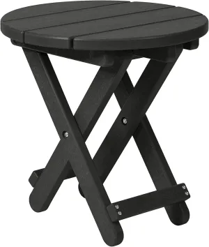 Keter Lakeside Adirondack Deluxe Round Patio Side Table - Perfect for Outdoor Fire Pit Seating and No Assembly, Black