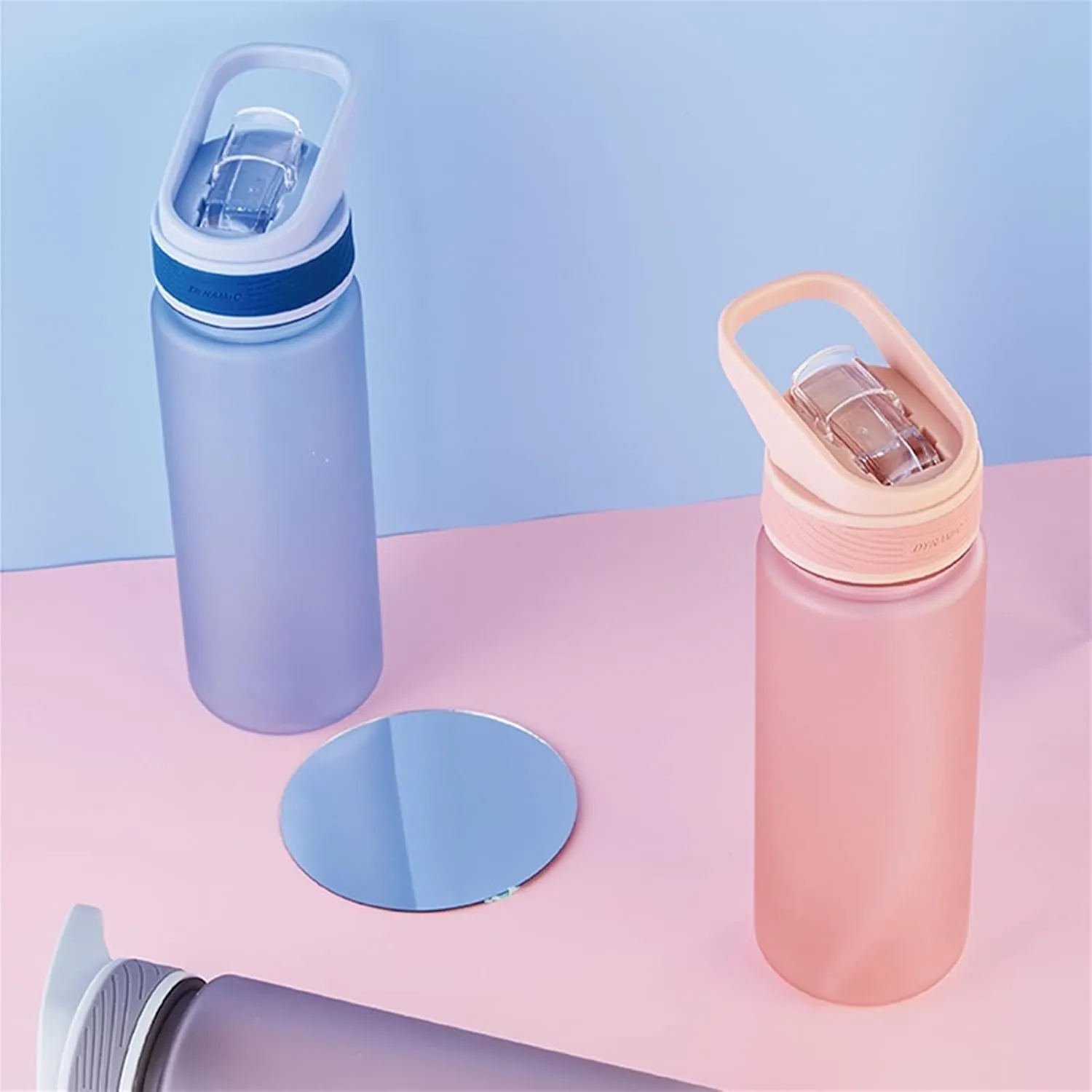 kettles Matte texture Plastic Water Bottle with Straw,Portable Sports Bottles BPA Free,Leakproof Cup Durable,for Fitness,Students Gift canteen(A,Small)
