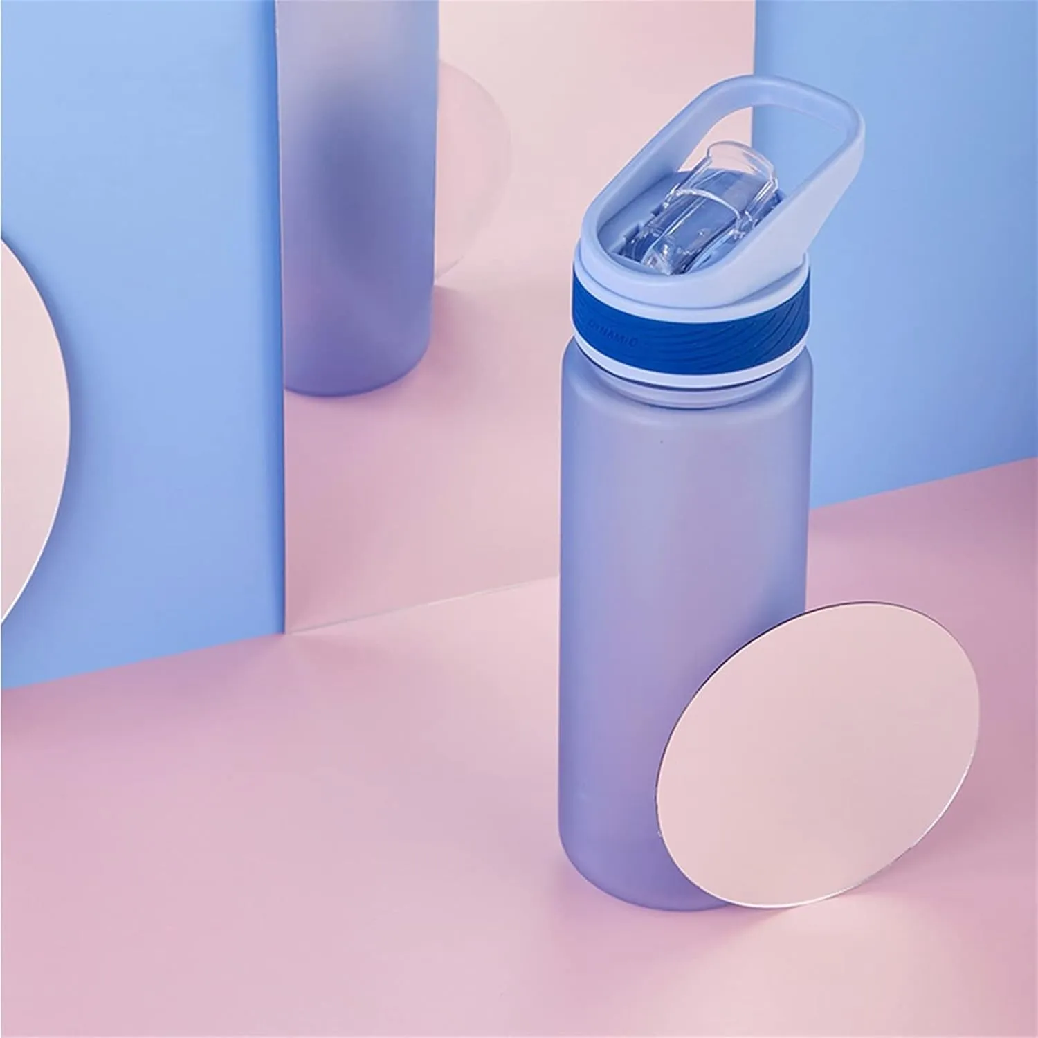 kettles Matte texture Plastic Water Bottle with Straw,Portable Sports Bottles BPA Free,Leakproof Cup Durable,for Fitness,Students Gift canteen(A,Small)