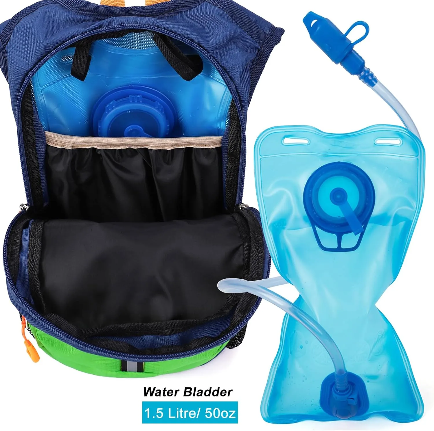 Kids Hydration Backpack, Hiking Backpack for Boys or Girls with 1.5L Water Bladder