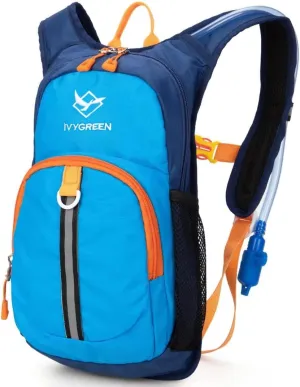 Kids Hydration Backpack, Hiking Backpack for Boys or Girls with 1.5L Water Bladder