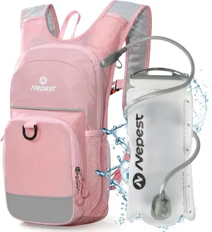 Kids Hydration Backpack, Mini Water Backpack with 1.5L Water Bladder for Hiking Cycling Running