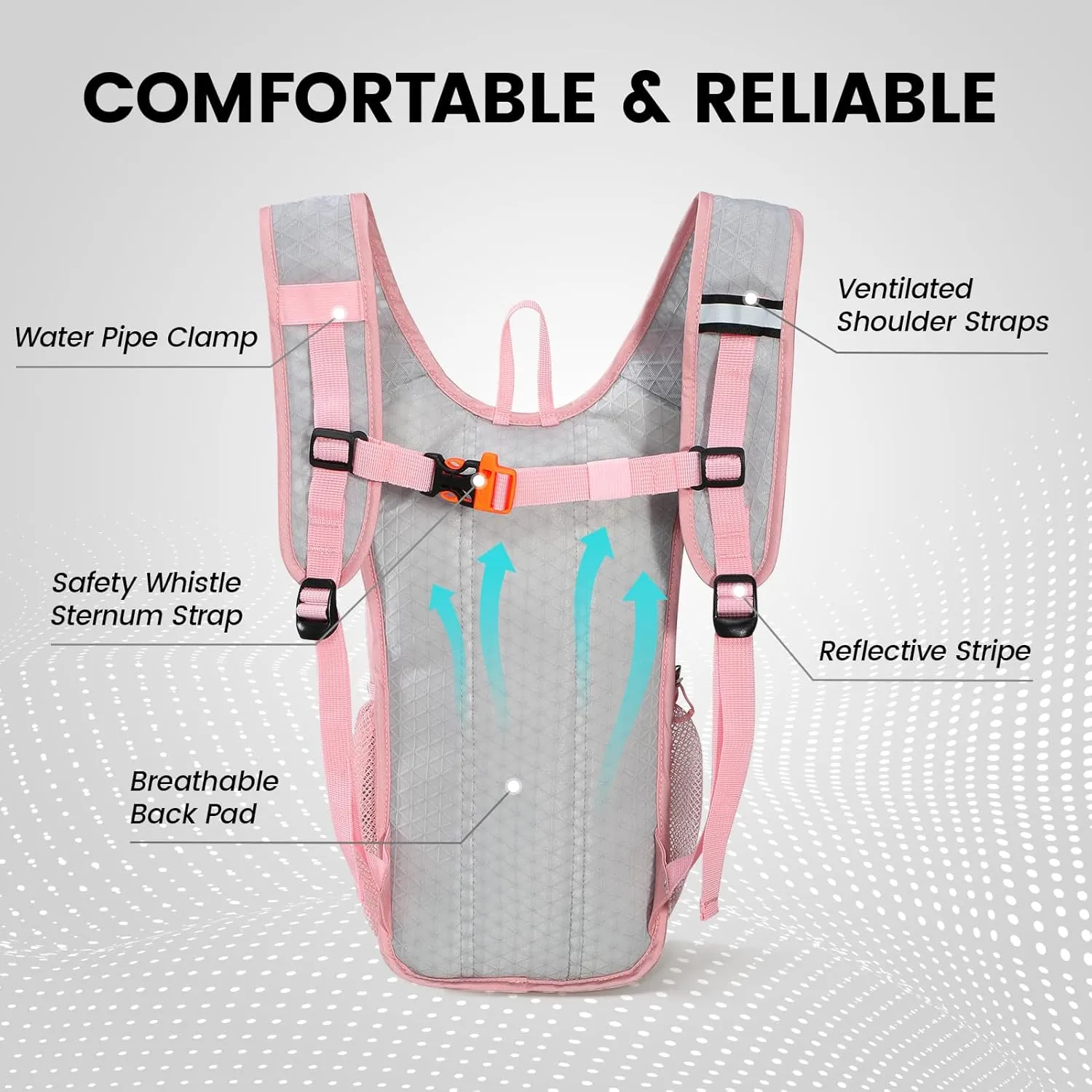 Kids Hydration Backpack, Mini Water Backpack with 1.5L Water Bladder for Hiking Cycling Running