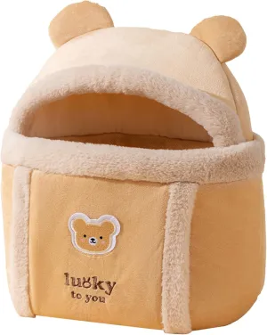 Kitten Plush Backpack Warm Carrier Chest Bag Breathable Small Dogs Kitten Winter Outdoor Carrying Case Travel Supply